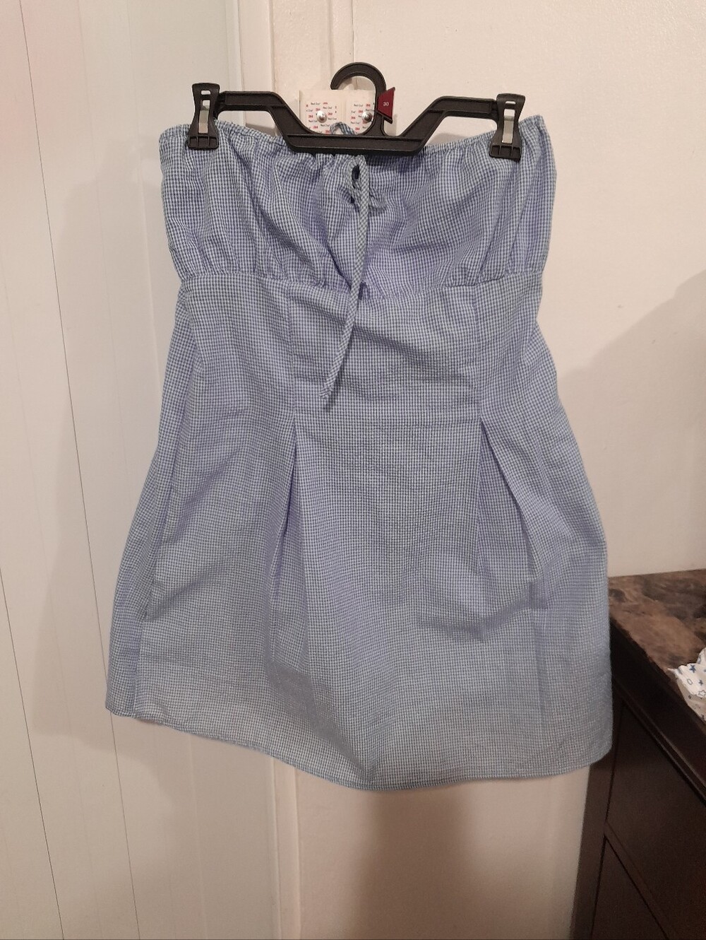 Timing Light Blue Strapless Mini Skirt